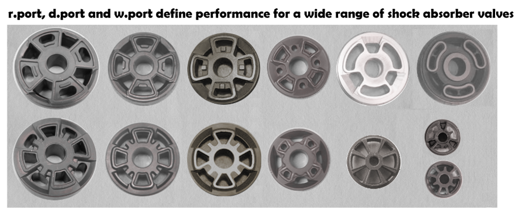 high performance shock absorber valves tuned for applications